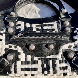 Balenciaga Le City Big Stud Woven Leather Classic!